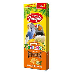 Happy Jungle лакомство для птиц палочки с медом и фруктами - 3 шт