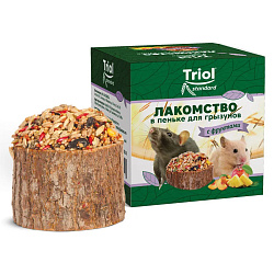 Triol Standard лакомство в пеньке для мелких грызунов с фруктами - 70 г