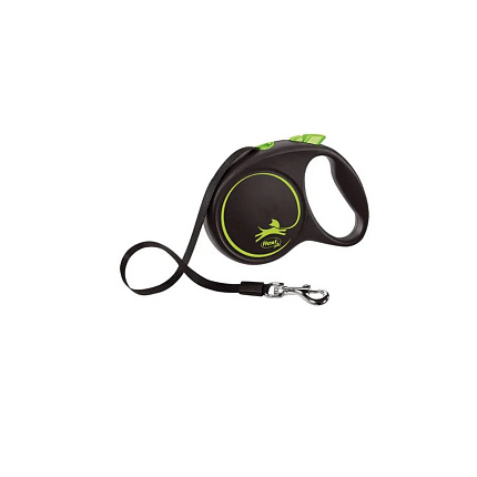 Flexi Black Design tape M поводок-рулетка для собак, зеленая 5 м, до 25 кг