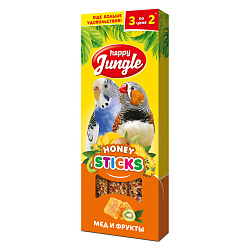 Happy Jungle лакомство для птиц палочки с медом и фруктами - 3 шт