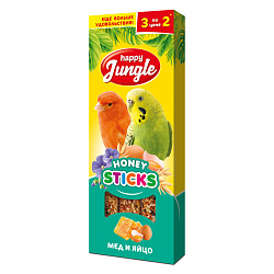 Happy Jungle лакомство для птиц палочки с медом и яйцом - 3 шт